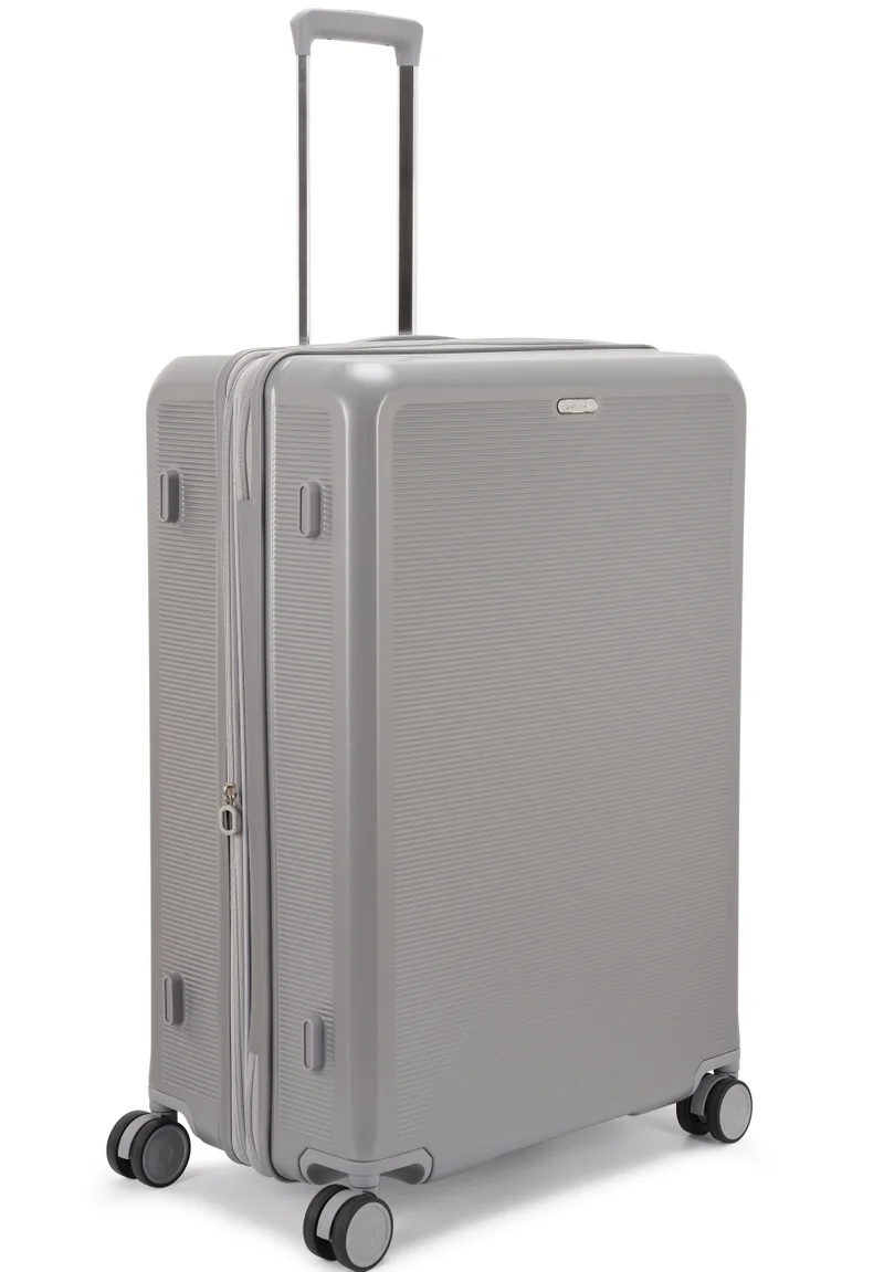 Echolac  Sense 56+67+78 Cm Hardcase Expandable 4-Double Wheeled 3 Piece Luggage Trolley Set - Silver  | Best Price UAE